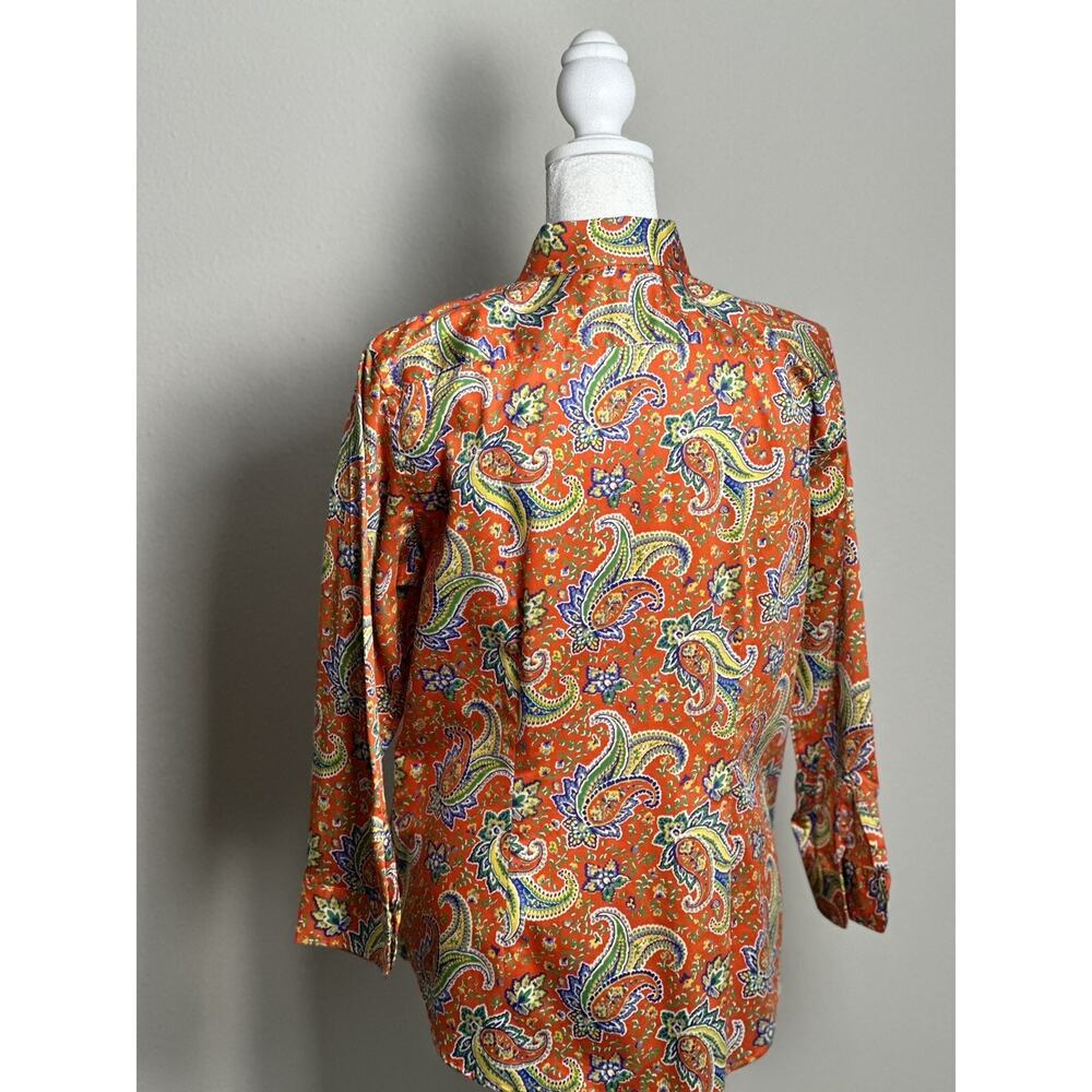 Lauren Ralph Lauren Women's Paisley Orange Paisley Long sleeve Blouse - Picture 12 of 16